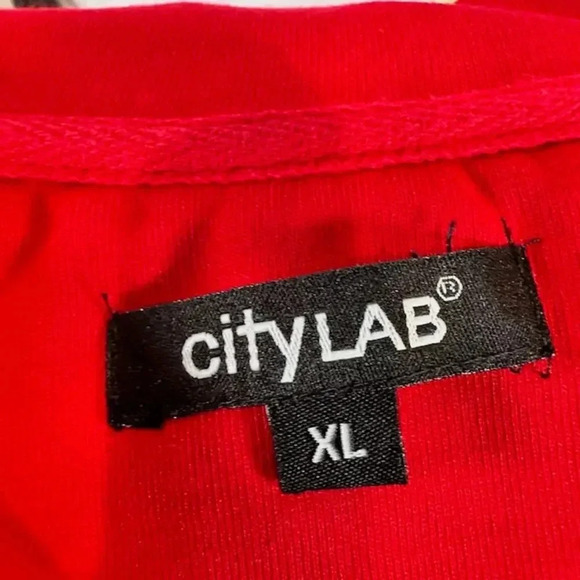 NEW City Lab Zip Up Performance Fleece Track Jacket Zipper Pocket Red Womens XL - Picture 7 of 7